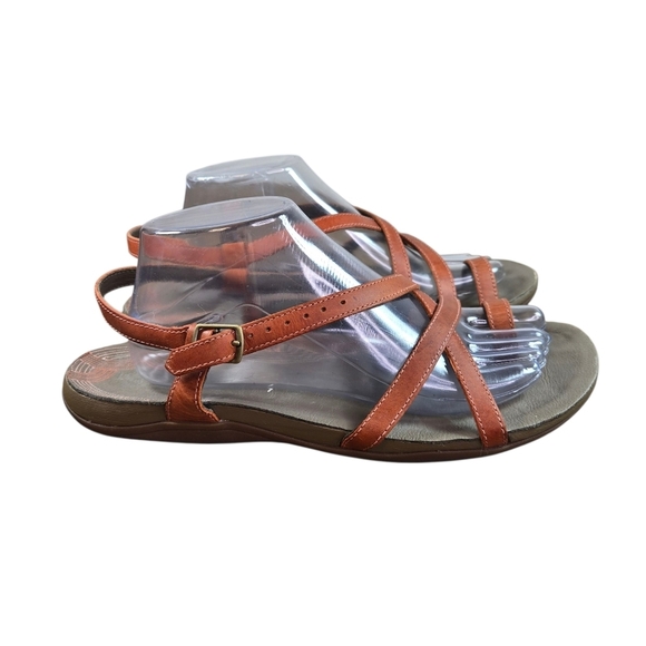 Chaco Dorra Burnt Orange Leather Strappy Sandals - Picture 1 of 9